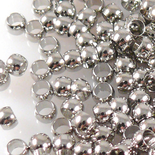 210 Quetschperlen 2 x 4mm silber Kugeln Crimps -1142