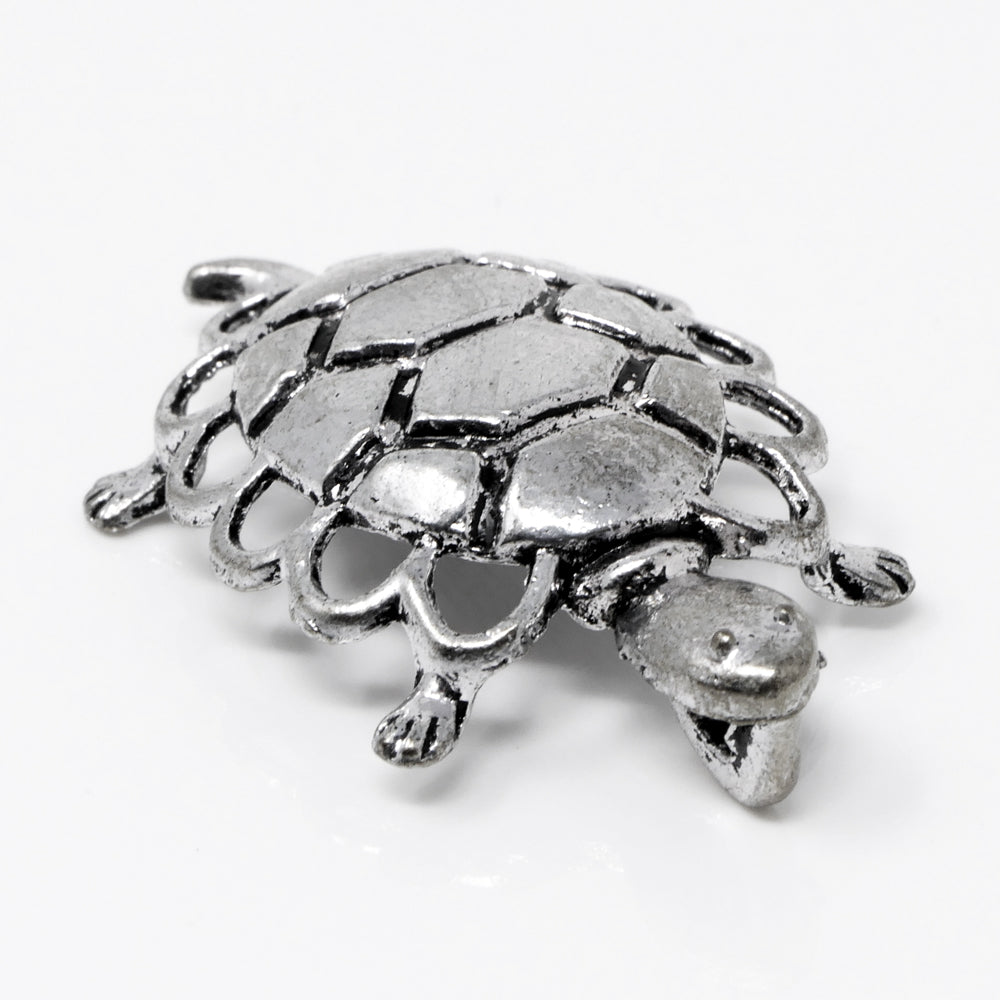 Schildkröte Anhänger Altsilber Metallanhänger Charm 39mm