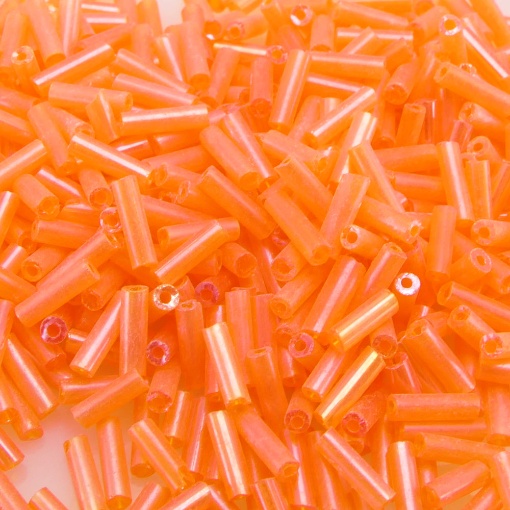 Rocailles Stifte 6-7mm 550x Röhrchen orange Glasperlen Tube Perlen zum Auffädeln