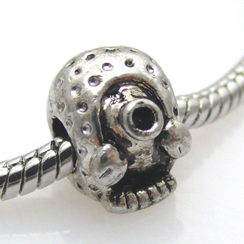 1x Metallbead Perle Metallperlen Igel Metall Beads Tierperlen 10mm silberfarben