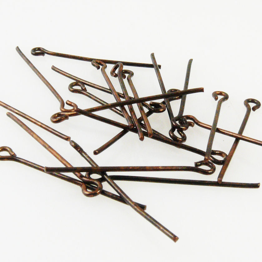 20 St. Ösenstifte Kettelstifte kupfer 25mm Stifte Ketten Perlen Verbinder -386