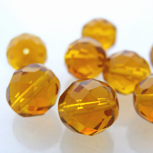 8 Glasschliffperlen Kugel 12mm Perlen topas Facettenperlen zum Basteln -245