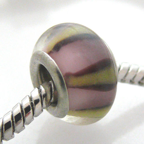 Schmuckperle aus Glas Bead in rosa Glasbeads zum Sammeln für Ketten -542