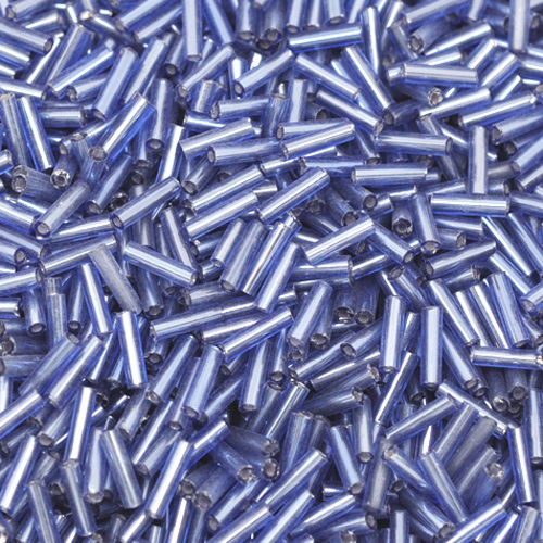 550 Rocailles-Stifte 7mm Röhrchen stahlblau Perlen Silbereinzug Glasperlen -1266