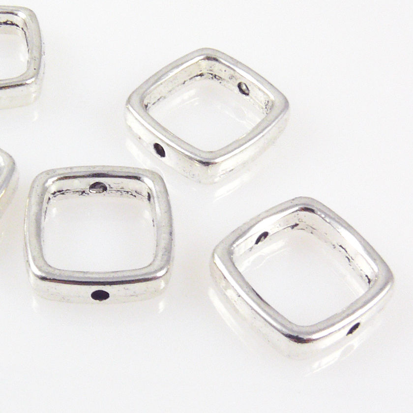 5 Metallperlen Metall Rahmen 14mm antiksilber Verbinder Schmuckteile zum Basteln