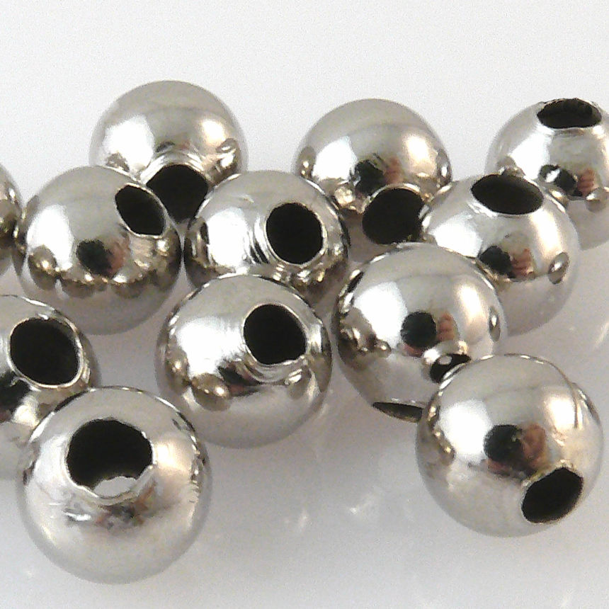 15 Metallperlen Kugeln 8mm rund silberfarben Metallkugeln zum Basteln -669