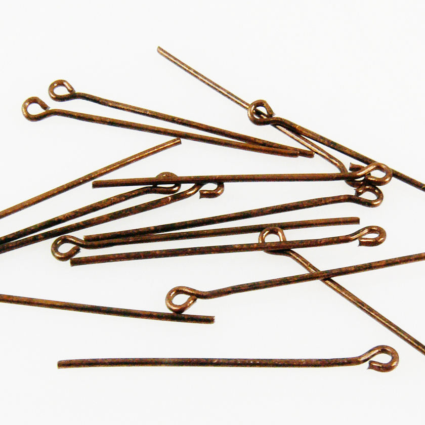 16 St. Ösenstifte Kettelstifte kupfer 30mm Stifte Ketten Perlen Verbinder -423