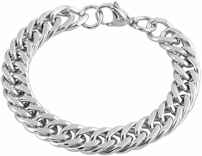 Panzerarmband 21cm aus Edelstahl Armband silber Herrenarmbänder -1103