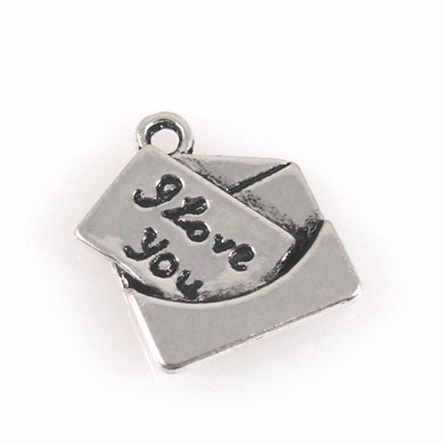 Süsser Metallanhänger silber "Brief mit Karte" 1,8cm MEtall Anhänger neu -1212