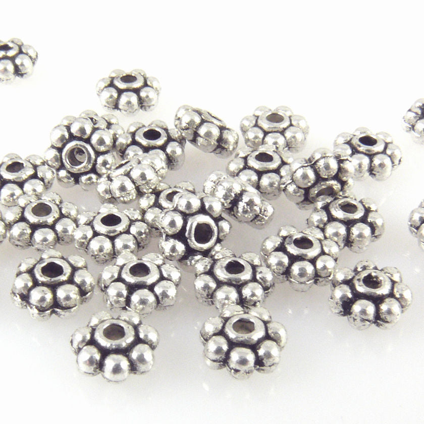30x Metallperlen Rondelle 2,5x5mm Spacer Metall Perlen altsilber zum Basteln -1444