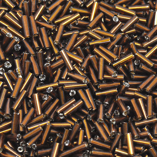 500 Rocailles-Stifte 7mm Röhrchen goldbraun Perlen Silbereinzug Rocaillesperlen