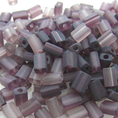 220 Rocailles-Stifte Glasperle Glasperlen-Mix lila 4mm -549