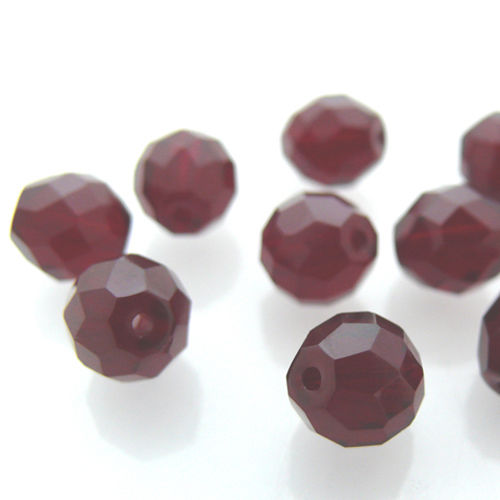 10 St. Glasschliffperlen rot Perlen 10mm rubinrot Bastelsteine Böhmische Perlen