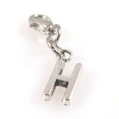 Charms Buchstabenanhänger H Anhänger für Bettelarmbänder Altsilber 3,5cm