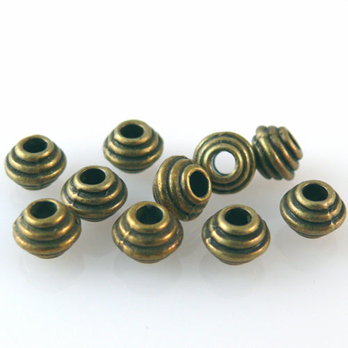 10 Metallperlen Perlen 6mm rund bronzefarben Metallkugeln Spacer Schmuck Basteln