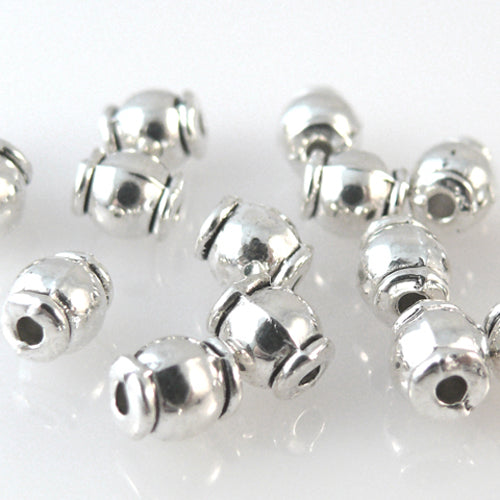 15 Metallperlen 6mm Metall Perlen Spacer silberfarben zum Schmuck Basteln -1288
