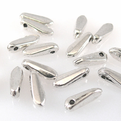 20 Metallperlen Zähne 10mm Zahnanhänger silber antik Metallanhänger zum Basteln