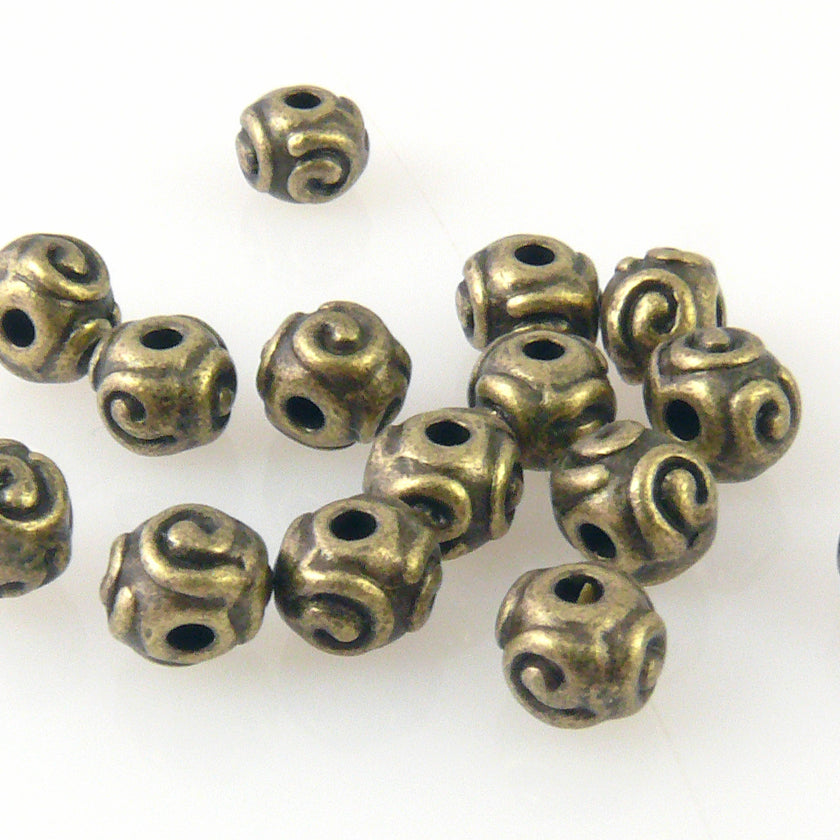 15x Metallperlen 5mm Metall Kugeln Spacer bronze Perlen zum Basteln -1446
