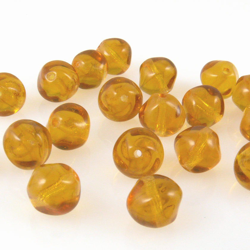 20x edle Perlen braun 7x8mm böhmische Glasperlen Kugeln zum Schmuck Basteln-1527
