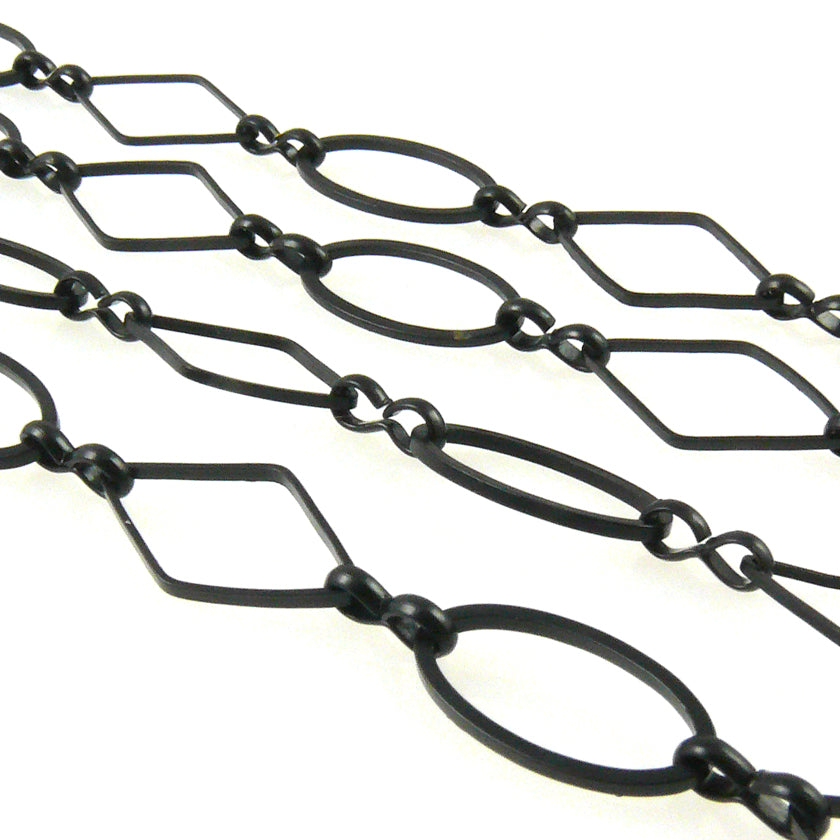100cm Metallkette Gliederkette 16mm Metall 1m Kette schwarz zum Basteln -1620