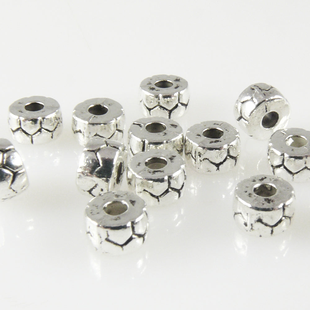 15 Metallperlen 3x5mm Rondell Spacer Beads Perlen silberfarben Metallbeads