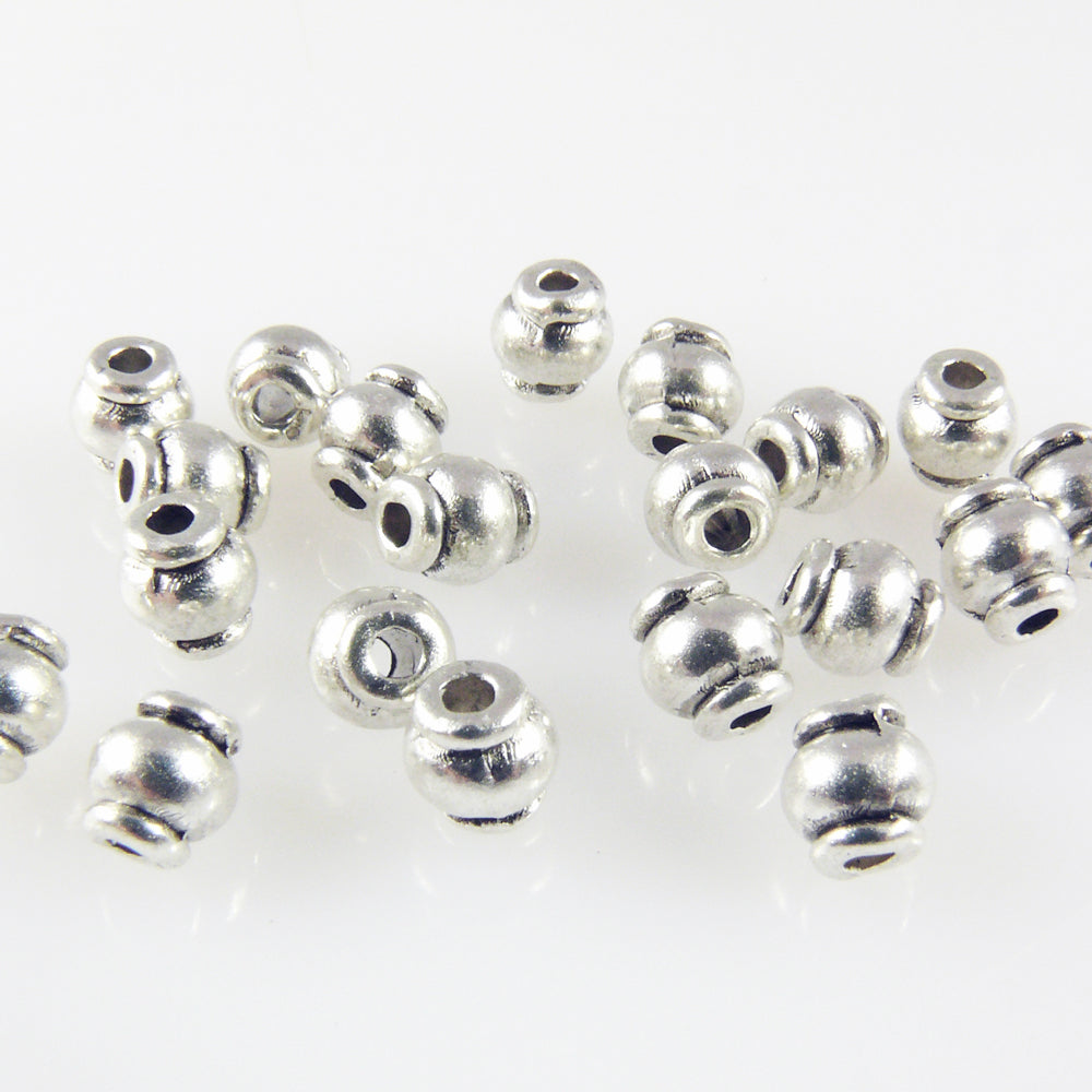 20 Metallperlen 5mm Metall Perlen Spacer silberfarben Bastelperlen Beads