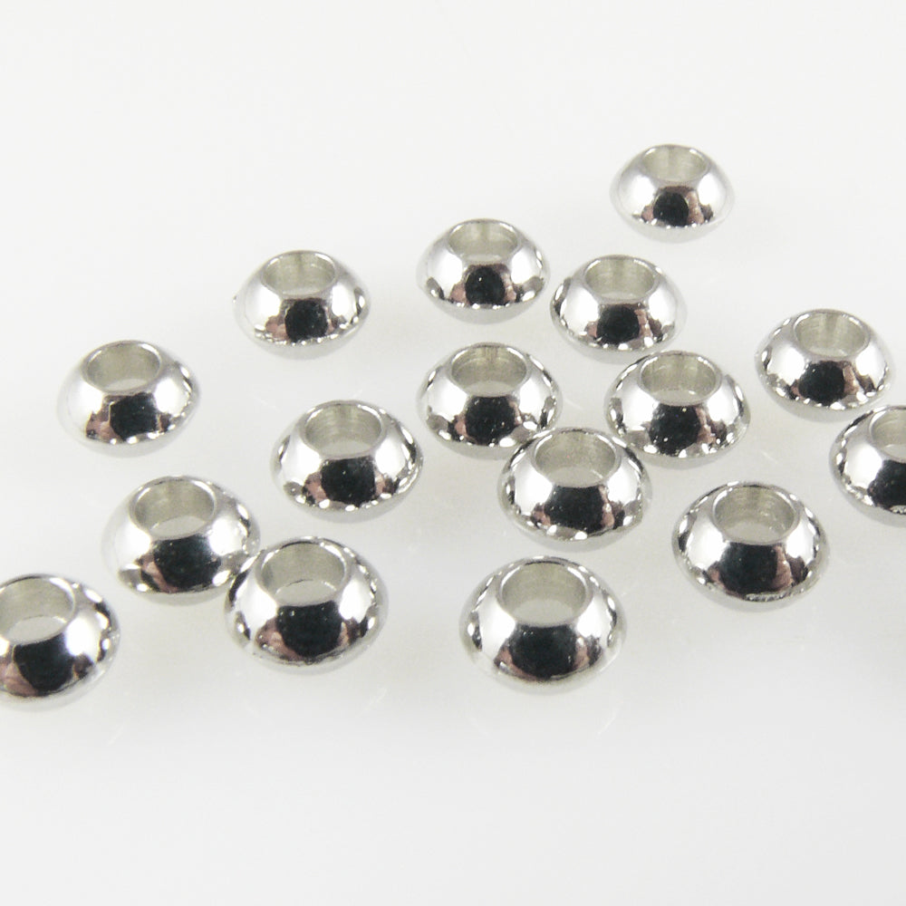 20 Metallperlen Perlen 3x5mm Spacer silbern Metall Rondelle