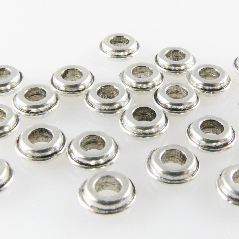 20 Metallperlen Perlen 2x5,8mm Spacer altsilber Metall Rondelle