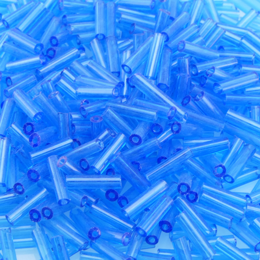 530 Rocailles-Stifte 7mm Röhrchen blau Glasperlen Tube Rocaillesperlen -1838