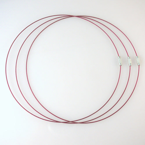 Halsreif aus Edelstahl mit Schraubverschluß 46cm fuchsia Collier Halsreifen pink