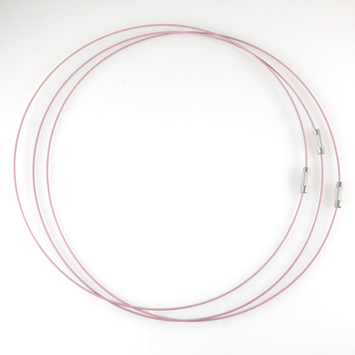 Halsreif aus Edelstahl mit Schraubverschluß 46cm altrosa Collier rosa Halsreifen