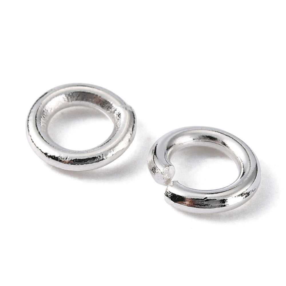 runde Biegeringe Ø 5mm Binderinge offen 1mm versilbert 115 St. Verbinder zum Basteln