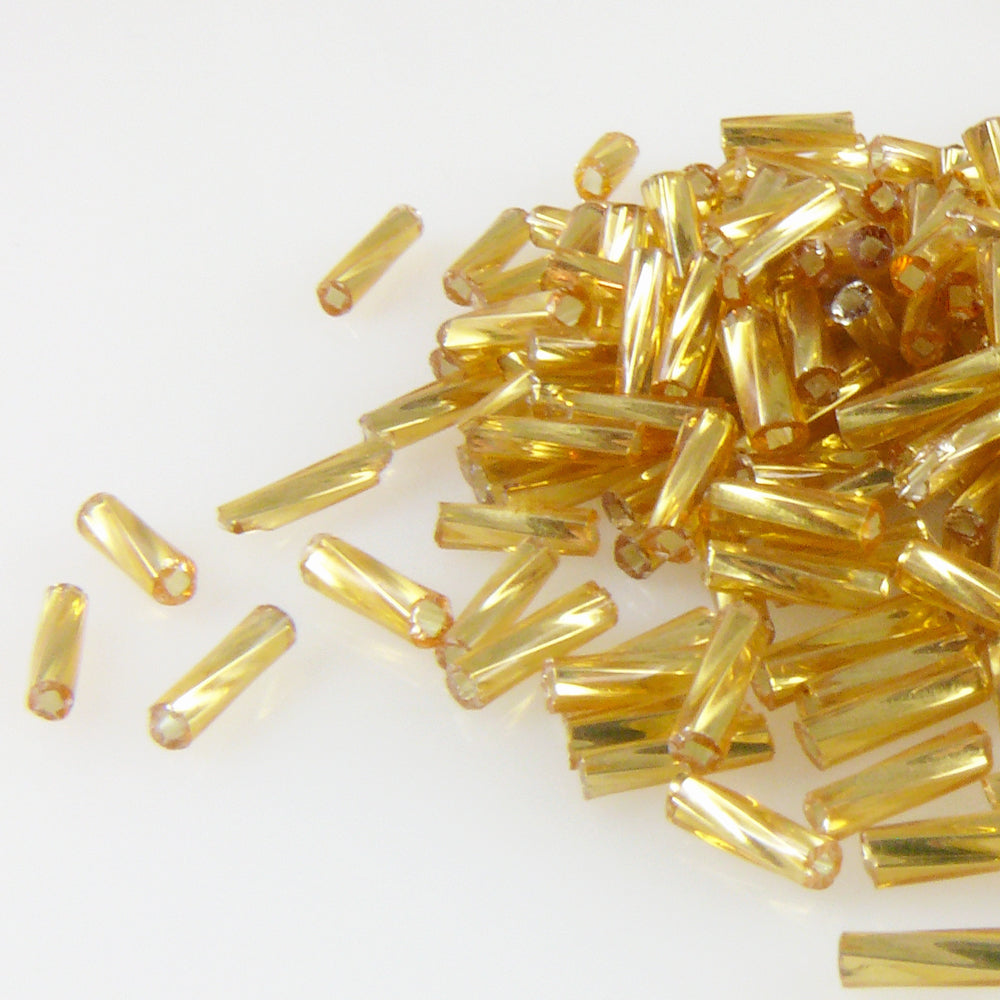 Rocailles-Stifte 7mm gold 570x Röhrchen getwistet Perlen Tubes -259
