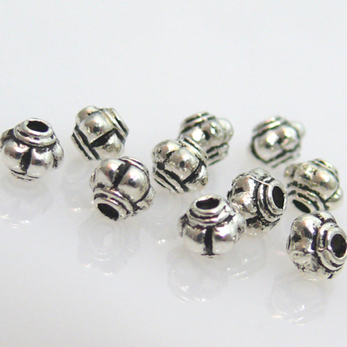 10 Metallperlen Metallperle Kugel silber Perlen 4mm-345