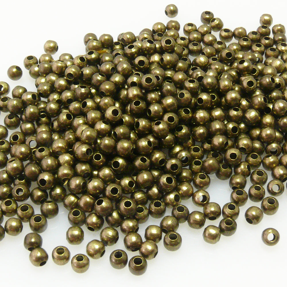 500x Metallperlen Kugeln 4mm rund bronzefarben Metall Perlen Bastelperlen -7015