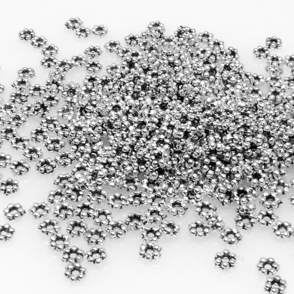 Großpackung 500x Metallperlen 1,5x3mm Spacer Rondelle altsilber Metall Perlen