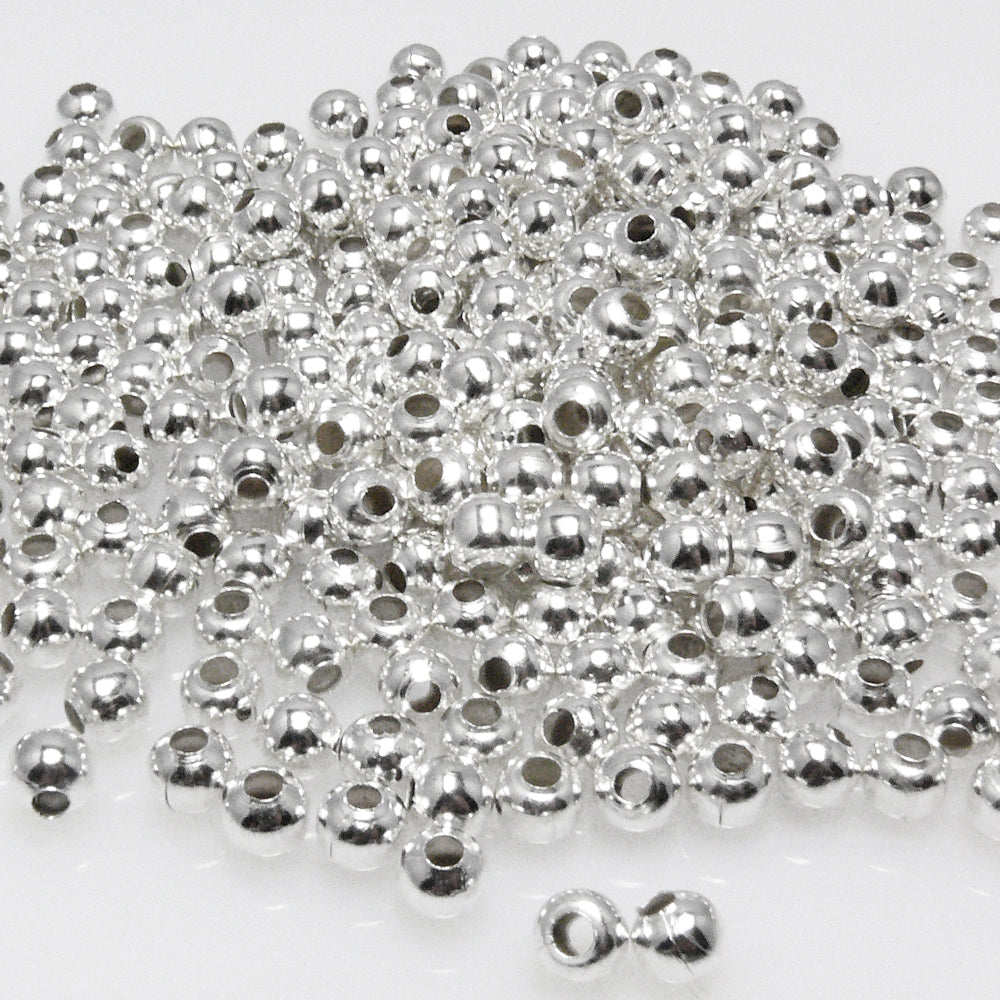 300 Metallperlen Kugeln 5mm versilbert Metall Perlen silber Bastelperlen -7025