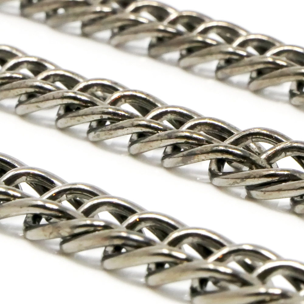 Metallkette 1m Gliederkette 14x9mm Metall Kette 100cm metallgrau -949
