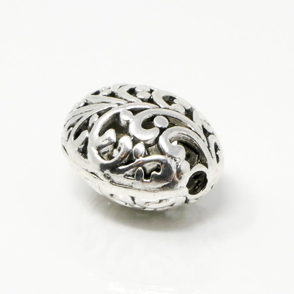 Metallperle oval 21mm altsilber mit Ornamenten Metall Perlen Beads zum Basteln