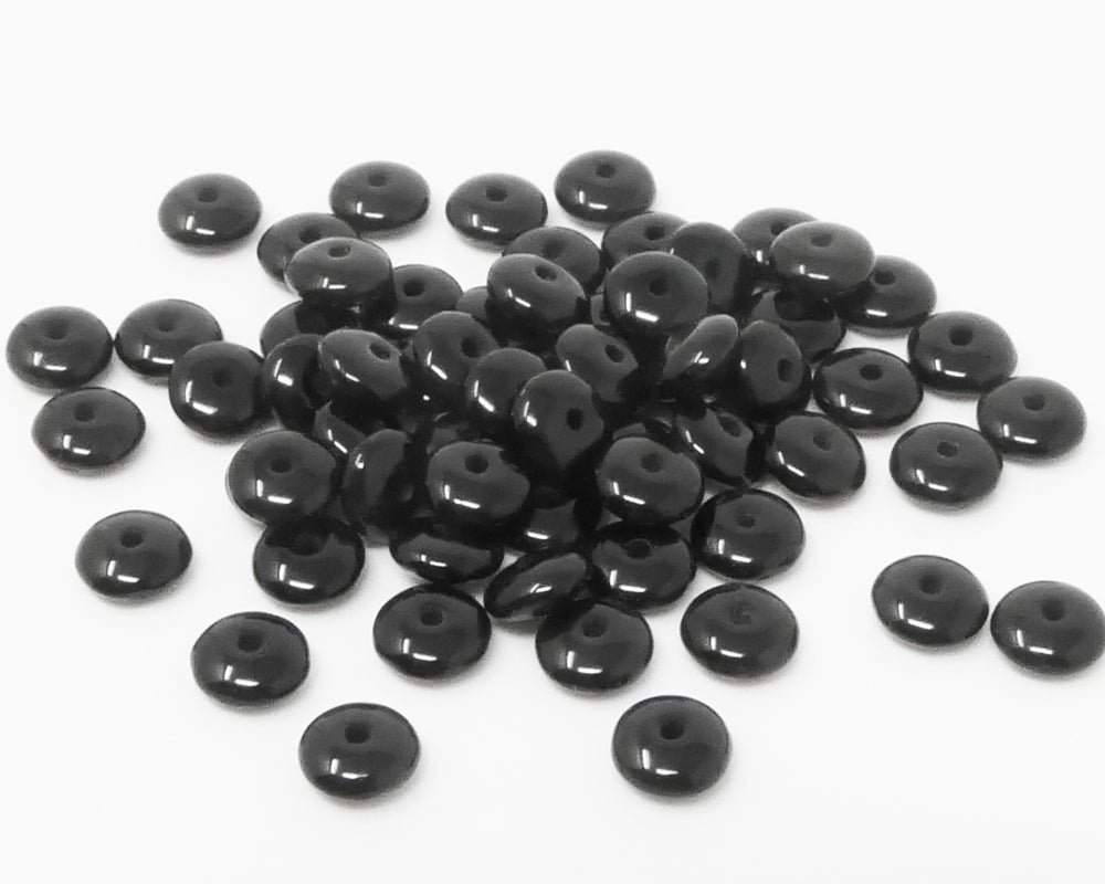 Glasperlen Rondelle 2x5mm 60 St. Perlen schwarz Spacer zum Schmuck basteln -995