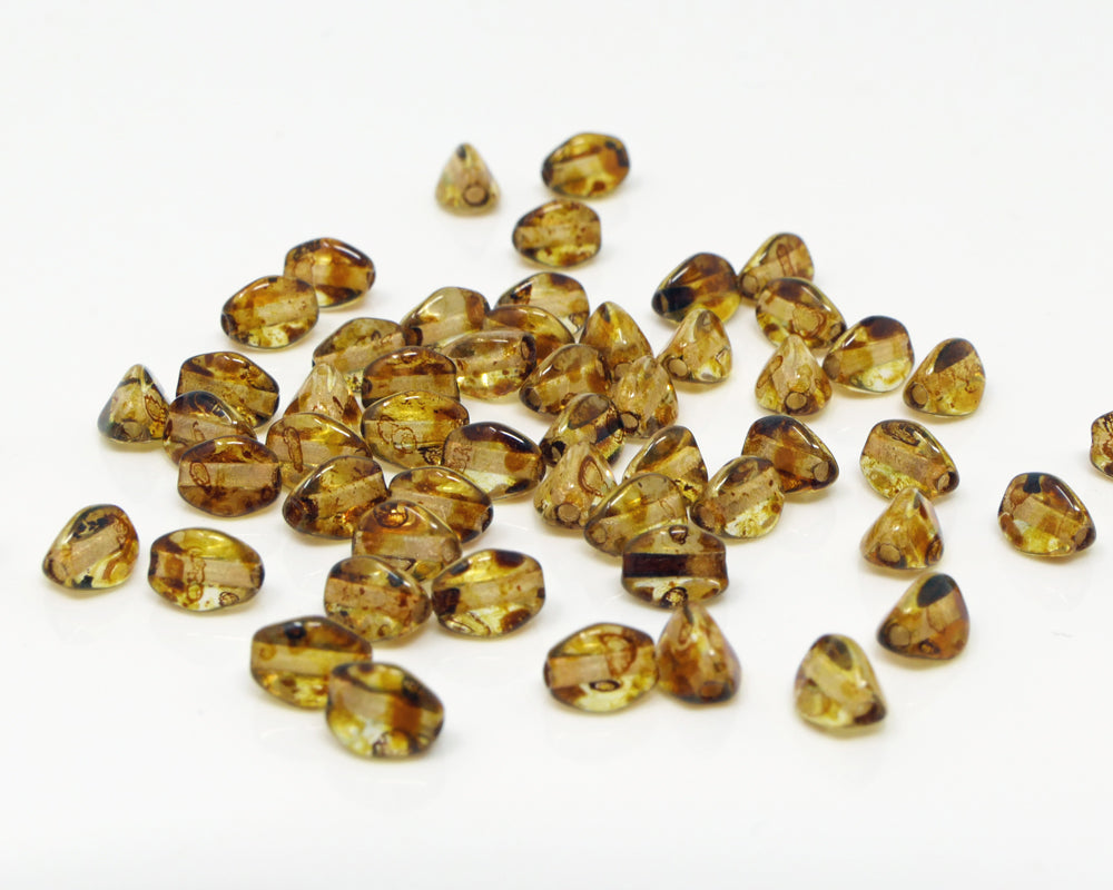 Pinch Beads 5x3mm Glasperlen 55 St. Topas Braun Perlen zum Auffädeln