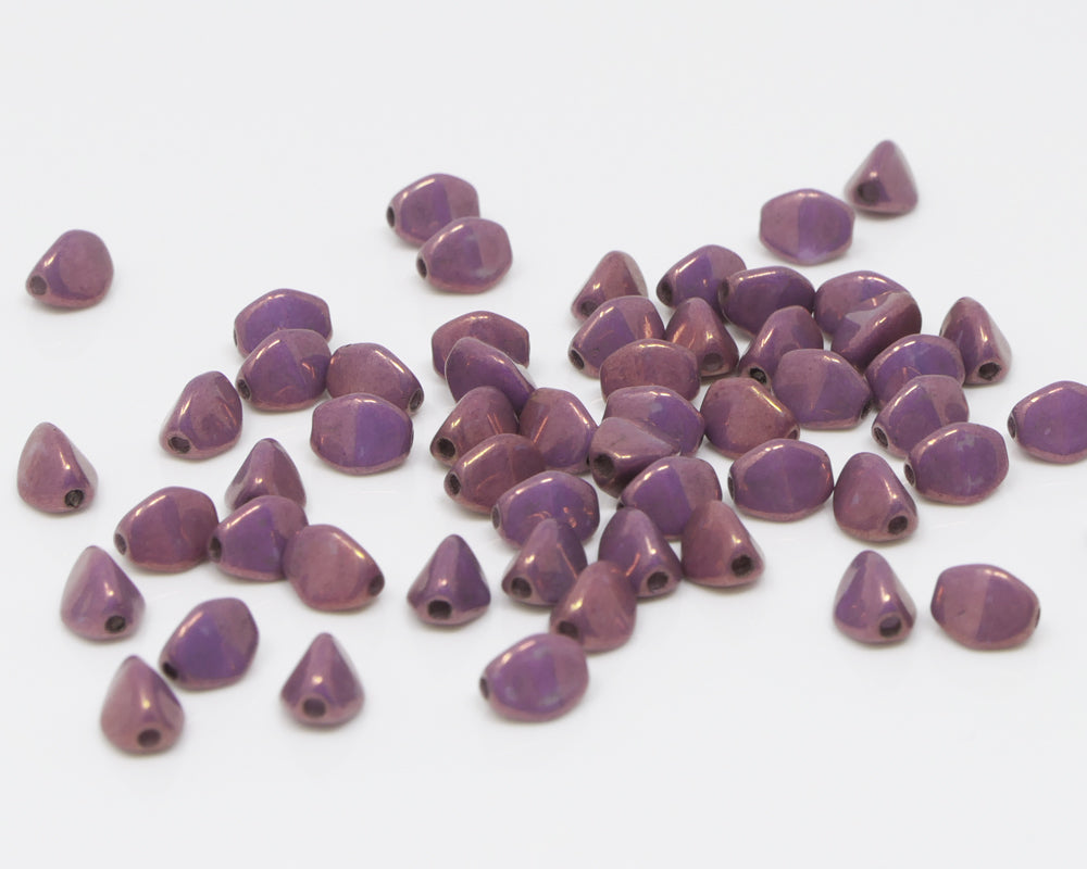 Pinch Beads 5x3mm Glasperlen 55 St. Perlen zum Auffädeln Farbton Alabaster-Lila Lüster