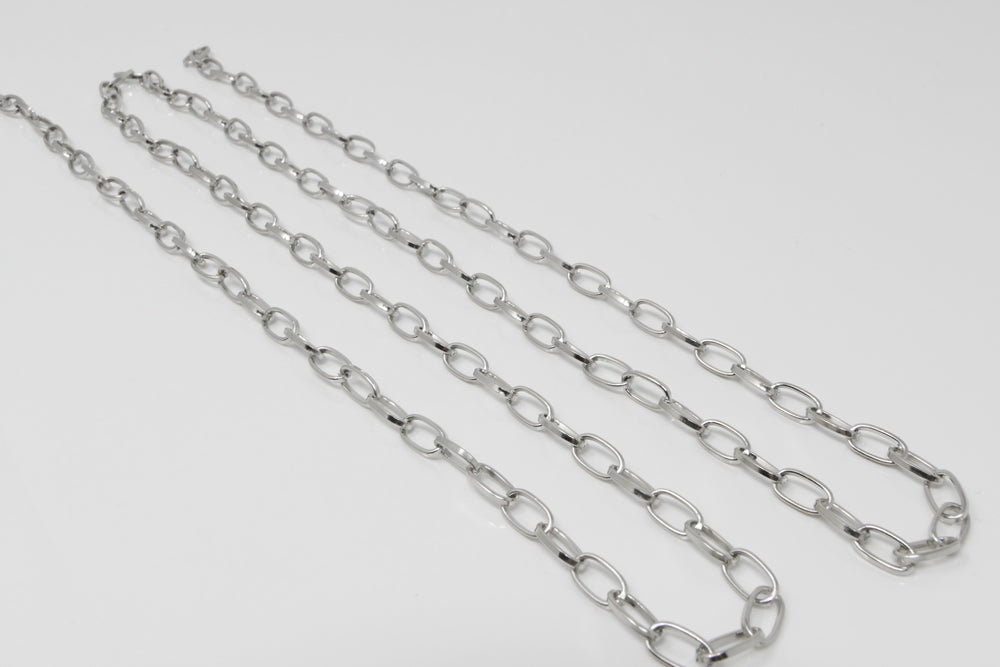 Metallkette 1m Gliederkette 11x6mm Kettenrohling Ankerkette Altsilber zum Schmuck basteln -883
