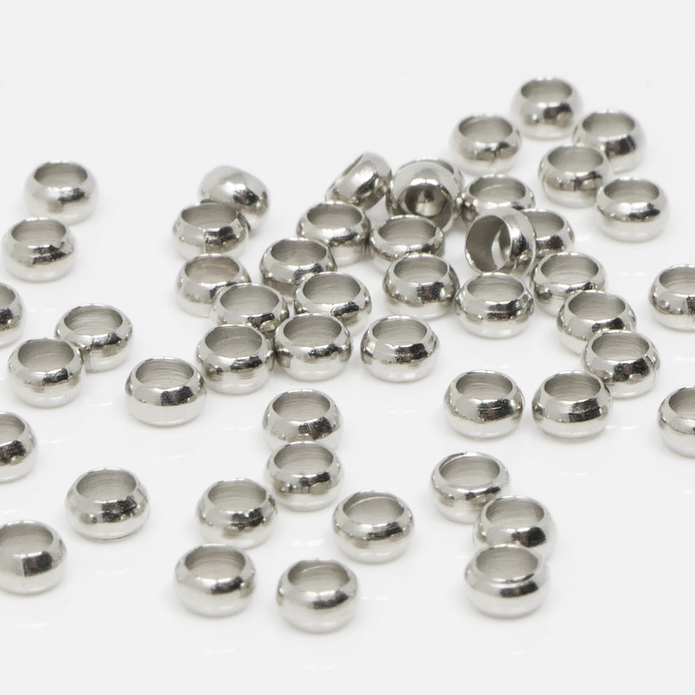 Quetschperlen 50 St. Crimpperlen 3,5mm Altsilber Metallperlen zum Basteln