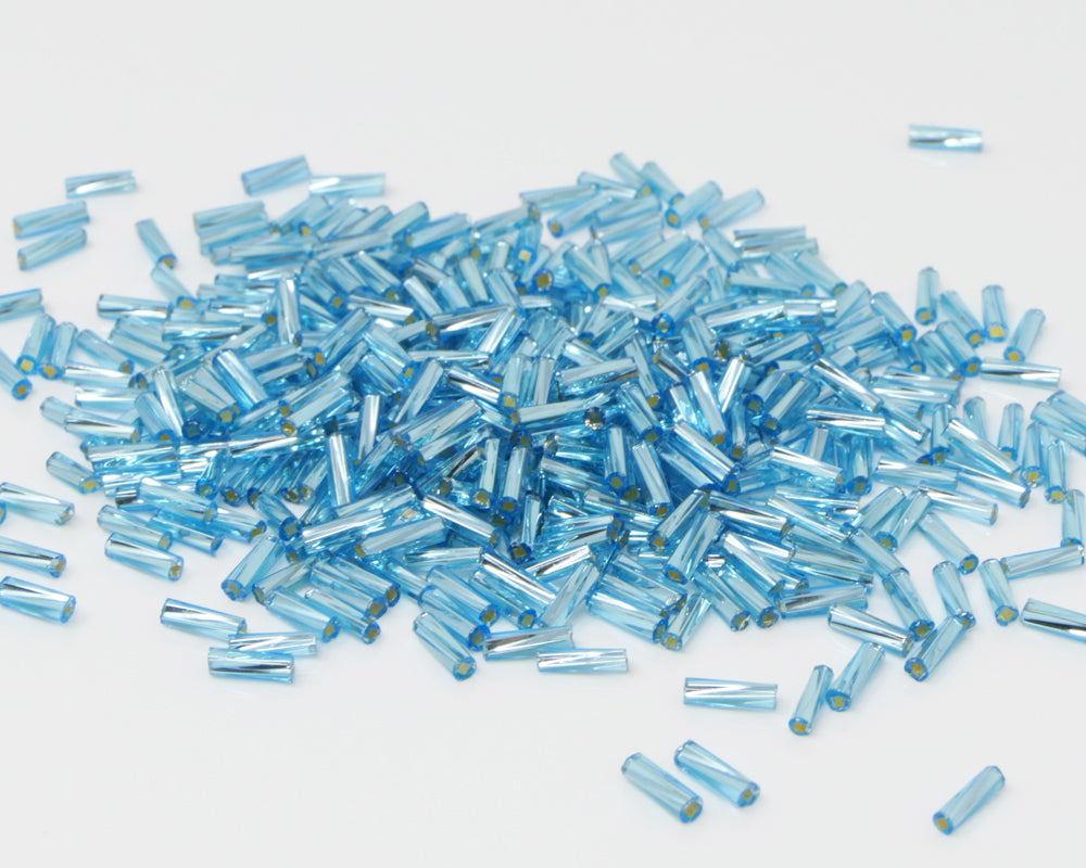 Rocailles-Stifte 7mm Azurblau 460x Röhrchen getwistet Perlen Tubes zum Auffädeln