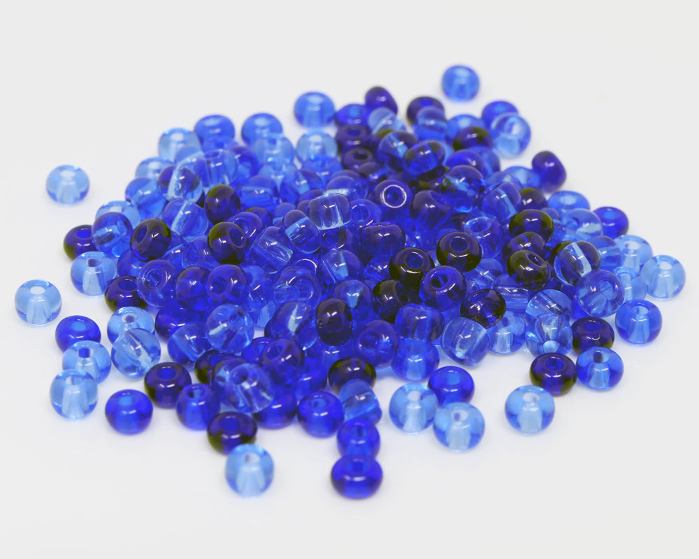 Rocailles Perlen 4mm Glasperlen Mix 5/0 blau Rocaillesperlen 170 St. Perlenmix -687
