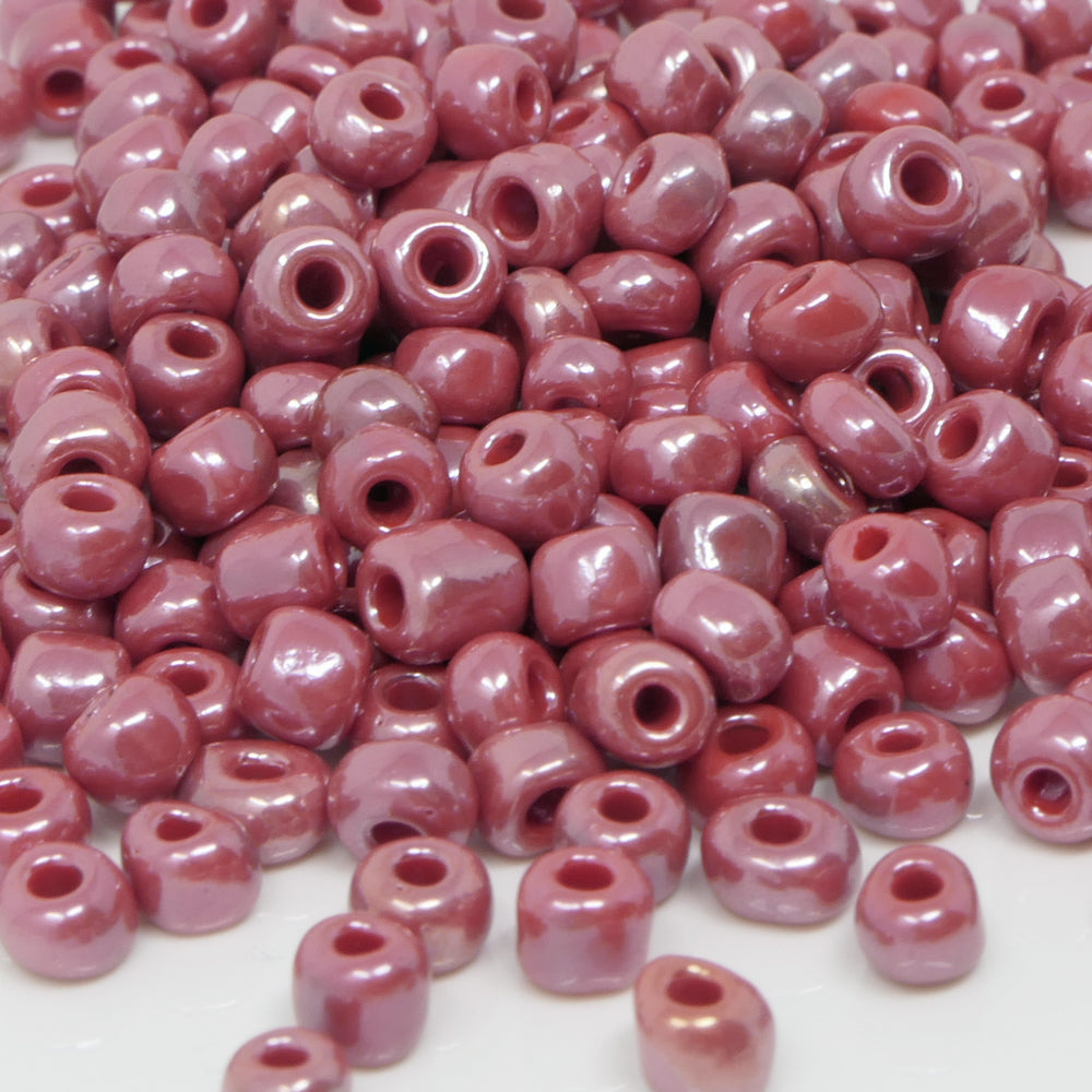 Rocailles Perlen 220 St. Glasperlen himberrot opak 4mm Bastelperlen Beads -1819