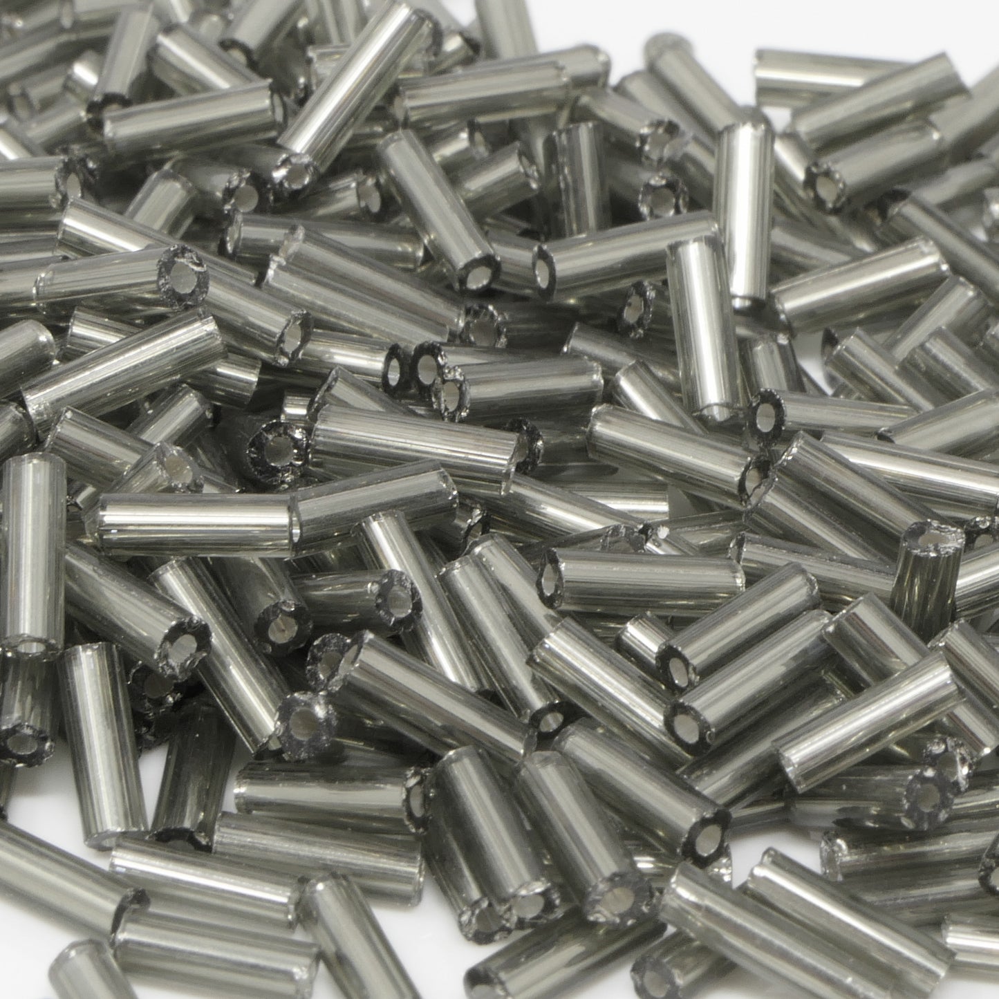 Rocailles-Stifte 7mm Röhrchen grau 450x Perlen mit Silbereinzug Rocaillesperlen