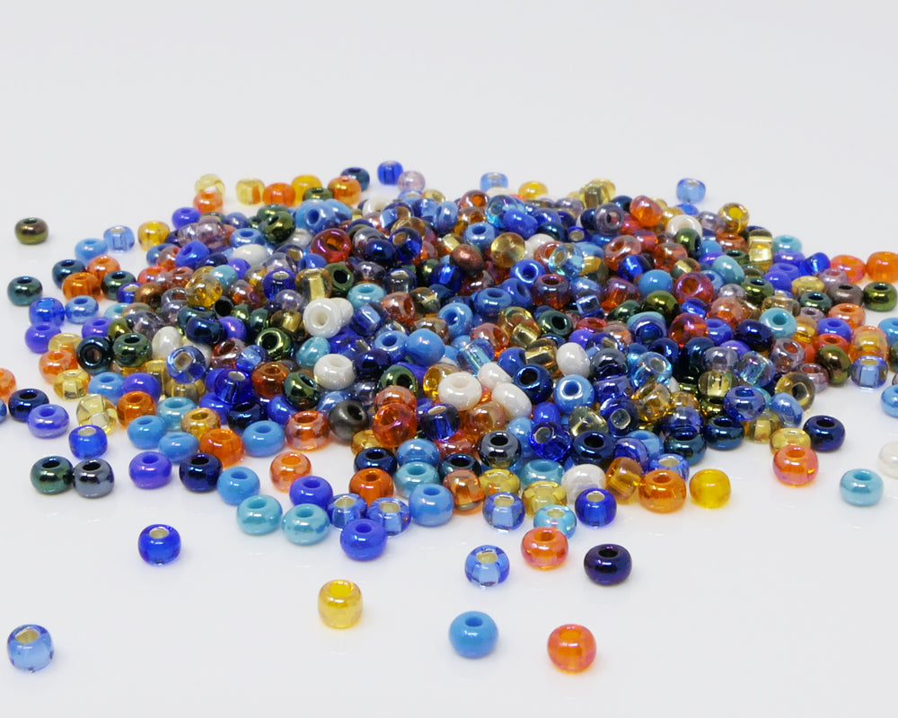 Rocailles-Perlen-Mix 650 Stück Glasperlen 3mm Bunt opak und transparent mit Silberfolie 8/0