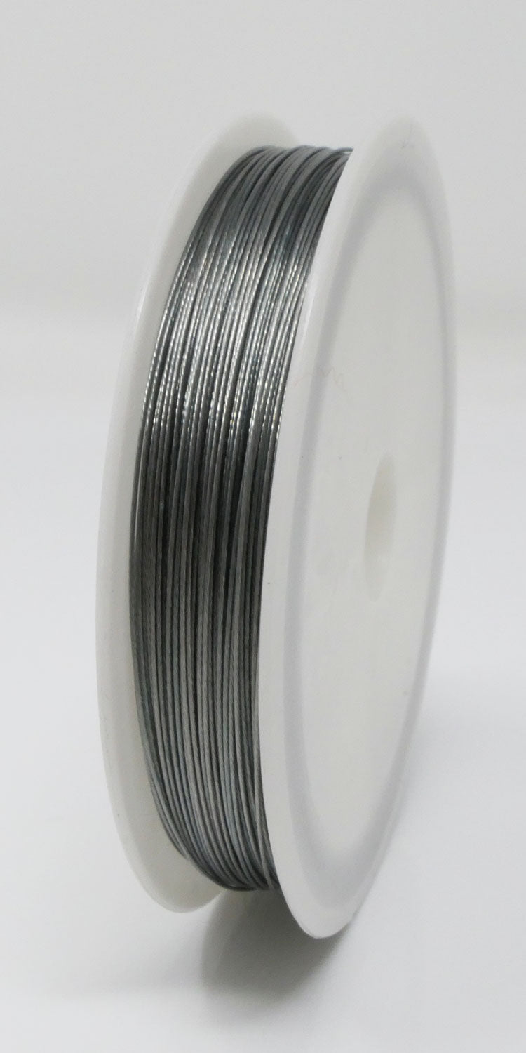 Schmuckdraht Basteldraht Ø 0,45mm Altsilber 55m nylonummantelt Draht Perlendraht